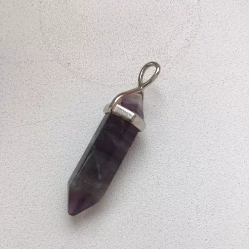 Natural Amethyst Crystal Pendant Healing Quartz Stone Point Necklace - Picture 9 of 16